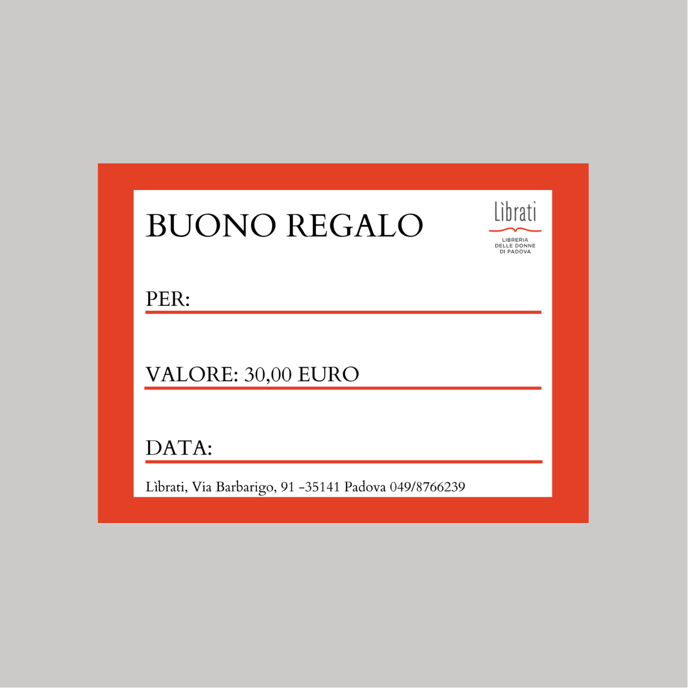 BUONO REGALO - 30,00 EURO