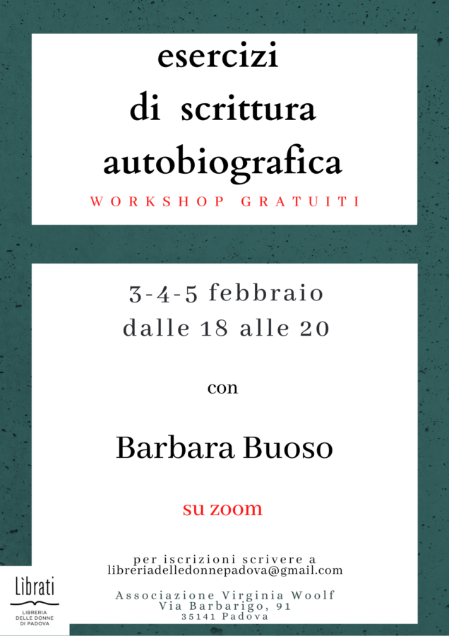 Esercizi di scrittura autobiografica - workshop gratuiti