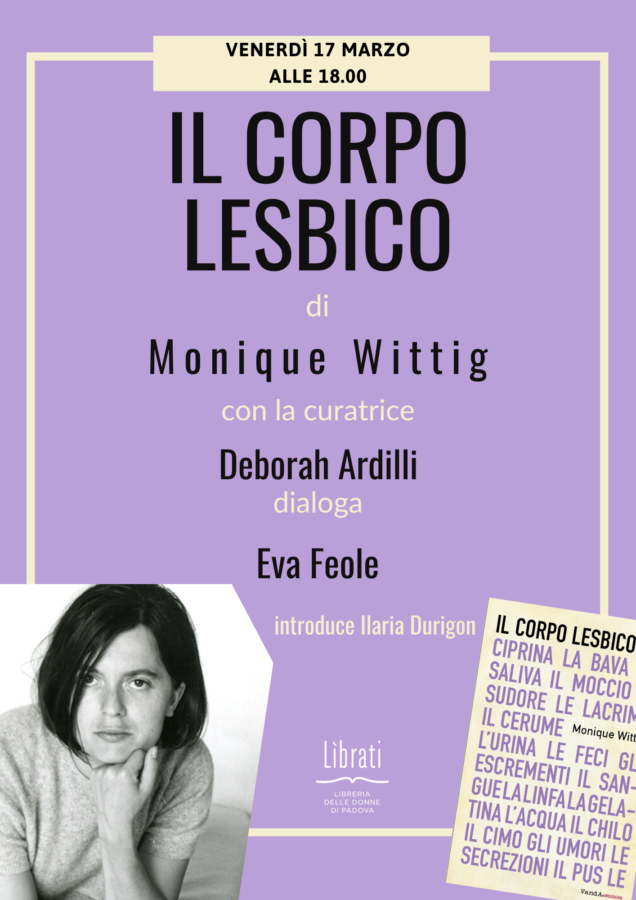 Presentazione di "Il corpo lesbico" di Monique Wittig