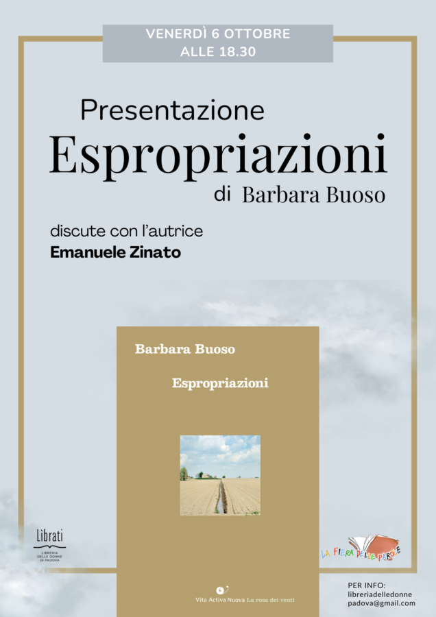 Presentazione di "Espropriazioni" di Barbara Buoso